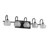 29" Retro 5-Light Bathroom Vanity Light Fixture - Black Finish with Crystal Glass Shades, Wall Mounted Lighting for Bathroom, Powder Room