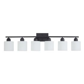 6-Light Black Vanity Lights, 38'' Modern Bathroom Vanity Lighting Fixtures for Mirror, Matte Bathroom Lighting Fixtures