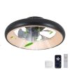 20" Black LED Ceiling Fan Light – Dimmable & Adjustable Color Temperature, APP & Remote Control, Modern Smart Ceiling Fan for Living Room, Bedroom