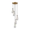 5 Light Cluster Pendant Light, Brass High Ceiling Chandeliers Adjustable, Living Room Pendant Light, Foyer Chandeliers, Stairwell Pendant Lights