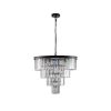 24" Contemporary Crystal Modern Chandeliers Crystal Ceiling Chandelier 4 Tier Black Chandelier Lighting for Dining Room Living Room Bedroom (Bulbs Not