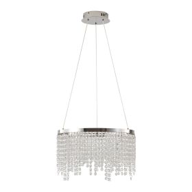 16-inch Luxury Crystal LED Chandelier - Adjustable Height and Color Temperature (3000K-6000K) - Modern Chandelier for Living Room