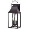 20'' Outdoor Wall Light, Porch Light Outdoor Wall Sconce Lantern, 2-Light Modern Black Exterior Lighting Fixture Wall Mount