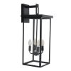 26"(H) 1ps Modern Outdoor Wall Lanterns with Black Metal Frame and Clear Glass, 4 E12 Bulb Socket, Weatherproof Wall Sconces for Porch, Garden