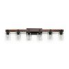 42" Rustic 6-Light Vanity Light, Industrial Bathroom Wall Sconce with Glass Shades and Wood Accent, Modern Farmhouse Lighting Fixture (No Bulbs)