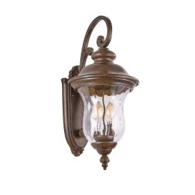22"(H) Vintage Outdoor Wall Lantern, Weatherproof Exterior Sconce Light with Clear Glass Shade, Waterproof Wall Mount Light Fixture for Patio, Porch