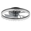 Smart Flush Mount Ceiling Fan with Light – 20-inch Integrated LED Chandelier with 5 Invisible Blades, Remote Control & Timer, Dimmable Lighting