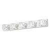 35" Modern Crystal 5-Light LED Wall Sconce – Elegant Chrome Bathroom Vanity Light with Clear Crystal Shades for Bathroom, Bedroom, or Hallway