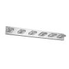 38" Modern Chrome 6-Light LED Vanity Light, Square Acrylic Lampshades Wall Mount Fixture for Bathroom, Mirror Lighting