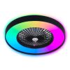 23-inch Black Ceiling Fan Light with LED RGB – Dimmable & Color-Changing, APP & Remote Control, Modern Smart Ceiling Fan for Living Room, Bedroom