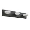 LED 21 Inch Vanity Light White Round Acrylic 3 Light with Black Base Bathroom Wall Lighting Fixture