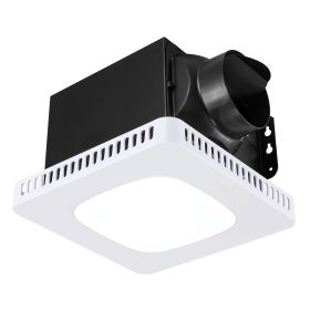 Bathroom Exhaust Fan with LED Light, 80 CFM Bathroom Vent Three Gear Color Temp, 1.5 Sones Low-Noise, Premium AC Motor Ceiling Fan for Laundry Room