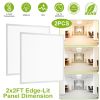 2Pcs 72W 2×2FT LED Panel Light 3800LM Flat Ceiling Light with 3 Lighting Color Temperature Equivalent LED Troffer Recessed Edge-Lit Switchable CCT 110