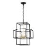 4-Light Metal Lantern Tiered Pendant Hanging Light Fixtures