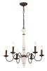 Retro white and Rust Color Chandelier With Light Fixture 6 Light (E12 NO include Bulb) Pendant Light Fixtures for Dining Room, Lobby, Kitchen, Bedroom