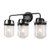 3-Light with Clear Glass Shade, Modern Sconce, Industrial Indoor Light Fixture for Bathroom Living Room Bedroom Over Kitchen Sink, E26 Socket