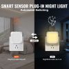 LED Night Light, 2 Pack Plug in LED Night Light, 0.6 W 3000k Soft White Light, with Dusk-to-Dawn Light Sensor, for Bedroom, Bathroom, Hallway