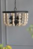 4 - Light Wood Chandelier, Hanging Light Fixture with Adjustable Chain for Kitchen Dining Room Foyer Entryway, Bulb Not Included