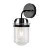 1-Light with Clear Glass Shade, Modern Sconce, Industrial Indoor Light Fixture for Bathroom Living Room Bedroom Over Kitchen Sink, E26 Socket