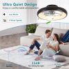 20" Black LED Ceiling Fan Light – Dimmable & Adjustable Color Temperature, APP & Remote Control, Modern Smart Ceiling Fan for Living Room, Bedroom
