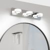 LED Modern 3 Light White Rotating Oval Acrylic with Chrome Base 21 Inch Vanity Light Over Mirror Lighting Fixture