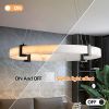 Modern LED Pendant Light, 24-Inch Round Hanging Chandelier with Adjustable Height, Imitation Marble Finish Resin Ring Ceiling Light for Dining Room