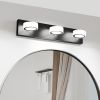 LED 21 Inch Vanity Light White Round Acrylic 3 Light with Black Base Bathroom Wall Lighting Fixture