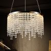 16-inch Luxury Crystal LED Chandelier - Adjustable Height and Color Temperature (3000K-6000K) - Modern Chandelier for Living Room
