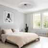 20" Flush Mount Ceiling Fans with Lights and Remote, 3000K-6000K Dimmable LED Fandelier Low Profile Chandelier Ceiling Fan for Bedroom Living Room
