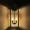 26"(H) 1ps Modern Outdoor Wall Lanterns with Black Metal Frame and Clear Glass, 4 E12 Bulb Socket, Weatherproof Wall Sconces for Porch, Garden