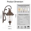 22"(H) Vintage Outdoor Wall Lantern, Weatherproof Exterior Sconce Light with Clear Glass Shade, Waterproof Wall Mount Light Fixture for Patio, Porch