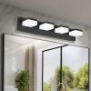 Black Bathroom Light Fixtures 4 Lights Bathroom Vanity Light LED Dimmable Matt Black Vanity Lights 24W Cool White 6000K