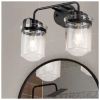 2-Light with Clear Glass Shade, Modern Sconce, Industrial Indoor Light Fixture for Bathroom Living Room Bedroom Over Kitchen Sink, E26 Socket