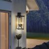 26"(H) 1ps Modern Outdoor Wall Lanterns with Black Metal Frame and Clear Glass, 4 E12 Bulb Socket, Weatherproof Wall Sconces for Porch, Garden