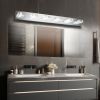 38" Modern Chrome 6-Light LED Vanity Light, Square Acrylic Lampshades Wall Mount Fixture for Bathroom, Mirror Lighting