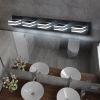 32" Modern Black 5-Light LED Vanity Light, Square Acrylic Lampshades Wall Mount Fixture for Bathroom, Mirror Lighting