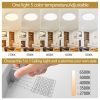 6PK 12 in. LED Flush Mount Ceiling Light Fixture - 2880 Lumens, 5 CCT 2700K/3500K/40000K/5000K/6500K, Round Color Selectable Panel Light, Dimmable