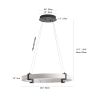 Modern LED Pendant Light, 24-Inch Round Hanging Chandelier with Adjustable Height, Imitation Marble Finish Resin Ring Ceiling Light for Dining Room