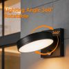 Motion Sensor Outdoor Wall Lights 360° Rotatable Wall Sconce,3000K/4000K/6000K Hardwired LED Porch Lights