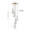 5 Light Cluster Pendant Light, Brass High Ceiling Chandeliers Adjustable, Living Room Pendant Light, Foyer Chandeliers, Stairwell Pendant Lights
