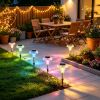 4 Packs Outdoor Solar Garden Pathway Lights, Color Changing LED Landscape Lighting, IP44 Weather-Resistant Stainless-Steel