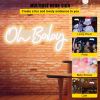 Oh Baby Neon Sign for Wall Decor, with Remote Control and Dimmable Switch for Baby Shower decorations, Birthday Party, Wedding Decor