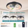 20" Black LED Ceiling Fan Light – Dimmable & Adjustable Color Temperature, APP & Remote Control, Modern Smart Ceiling Fan for Living Room, Bedroom