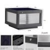12" Black Solar Powered LED Post Cap Light, Modern Outdoor LED Fence Light for Pathways, Decks, and Patios (1-Pack)
