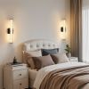 19.7'' Black Bathroom Wall Sconce Set of 2, Modern Single Sconce Wall Lighting, Upgrated K9 Crystal Bronze Wall Light, Bedroom Vanity Sconce
