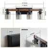 27" Rustic 4-Light Vanity Light, Industrial Bathroom Wall Sconce with Glass Shades and Wood Accent, Modern Farmhouse Lighting Fixture (No Bulbs)
