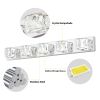 35" Modern Crystal 5-Light LED Wall Sconce – Elegant Chrome Bathroom Vanity Light with Clear Crystal Shades for Bathroom, Bedroom, or Hallway