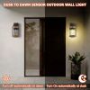 Dusk to Dawn Outdoor Wall Lights, Modern Photocell Sensor Exterior Light Fixtures Wall Mount Porch Light