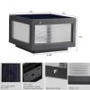 12" Black Solar Powered LED Post Cap Light, Modern Outdoor LED Fence Light for Pathways, Decks, and Patios (1-Pack)