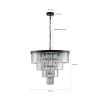 24" Contemporary Crystal Modern Chandeliers Crystal Ceiling Chandelier 4 Tier Black Chandelier Lighting for Dining Room Living Room Bedroom (Bulbs Not